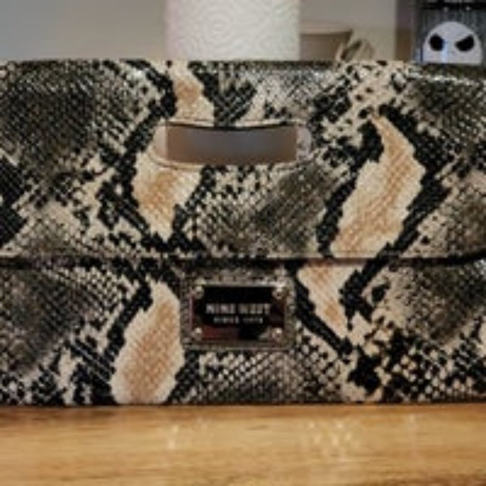 Nine West Snakeskin Clutch Purse